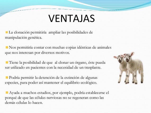 Resultado de imagen para ventajas de la clonación