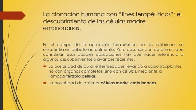 Clonacion Con Fines Terapeuticos Y Celulas Madre