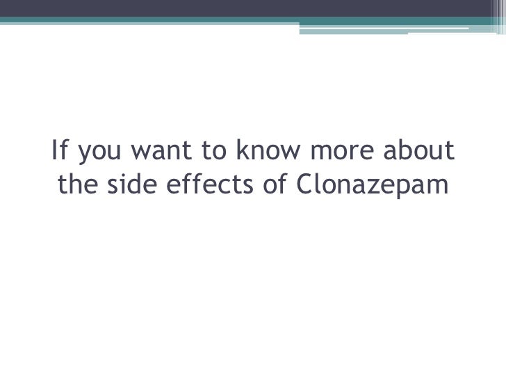 side effects of clonazepam