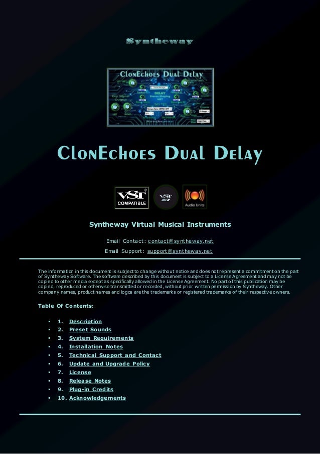 ClonEchoes Dual Delay Effect VST VST3 Audio Unit Plugins Doubling Echo