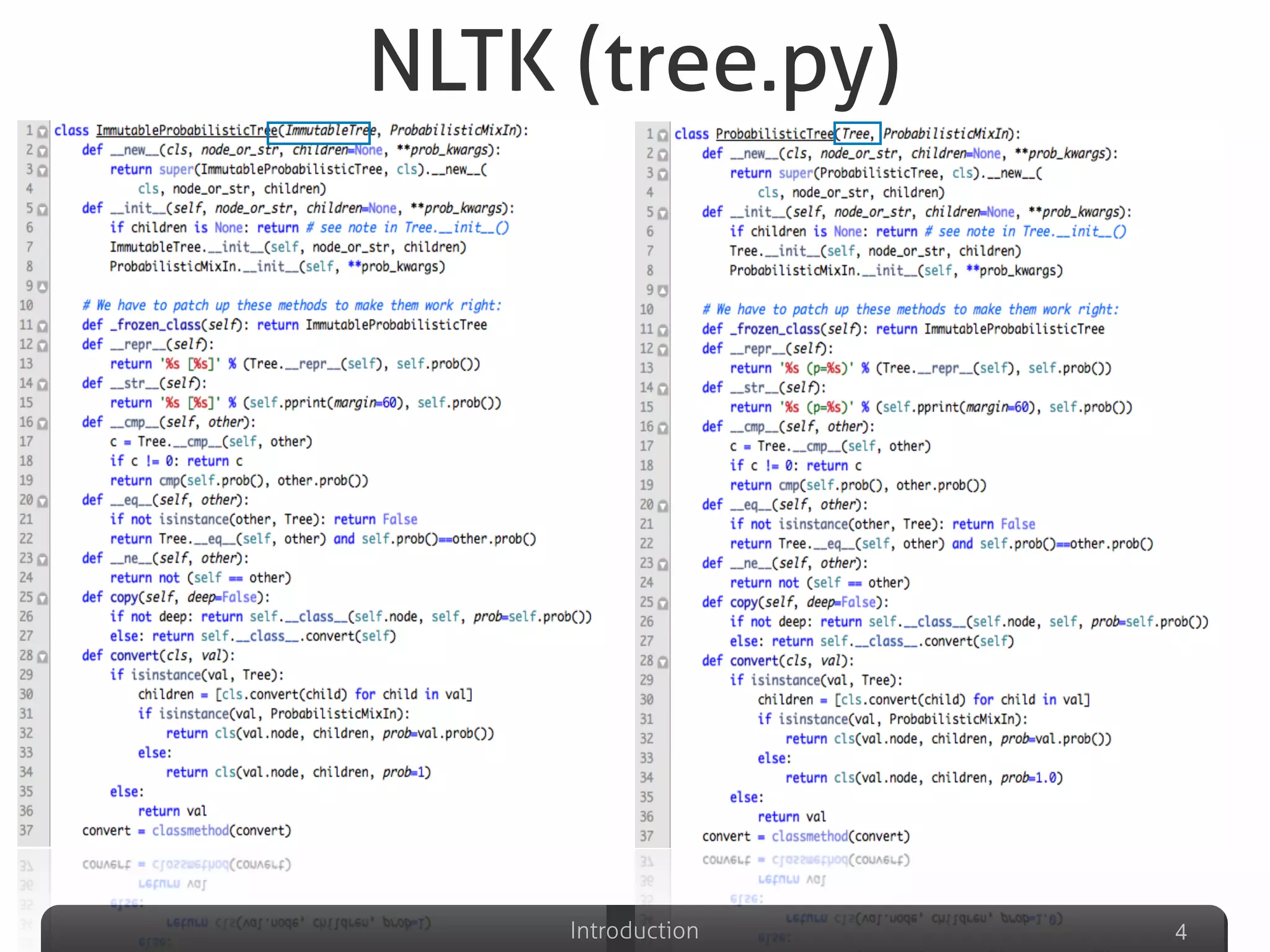 Introduction
NLTK (tree.py)
4
 