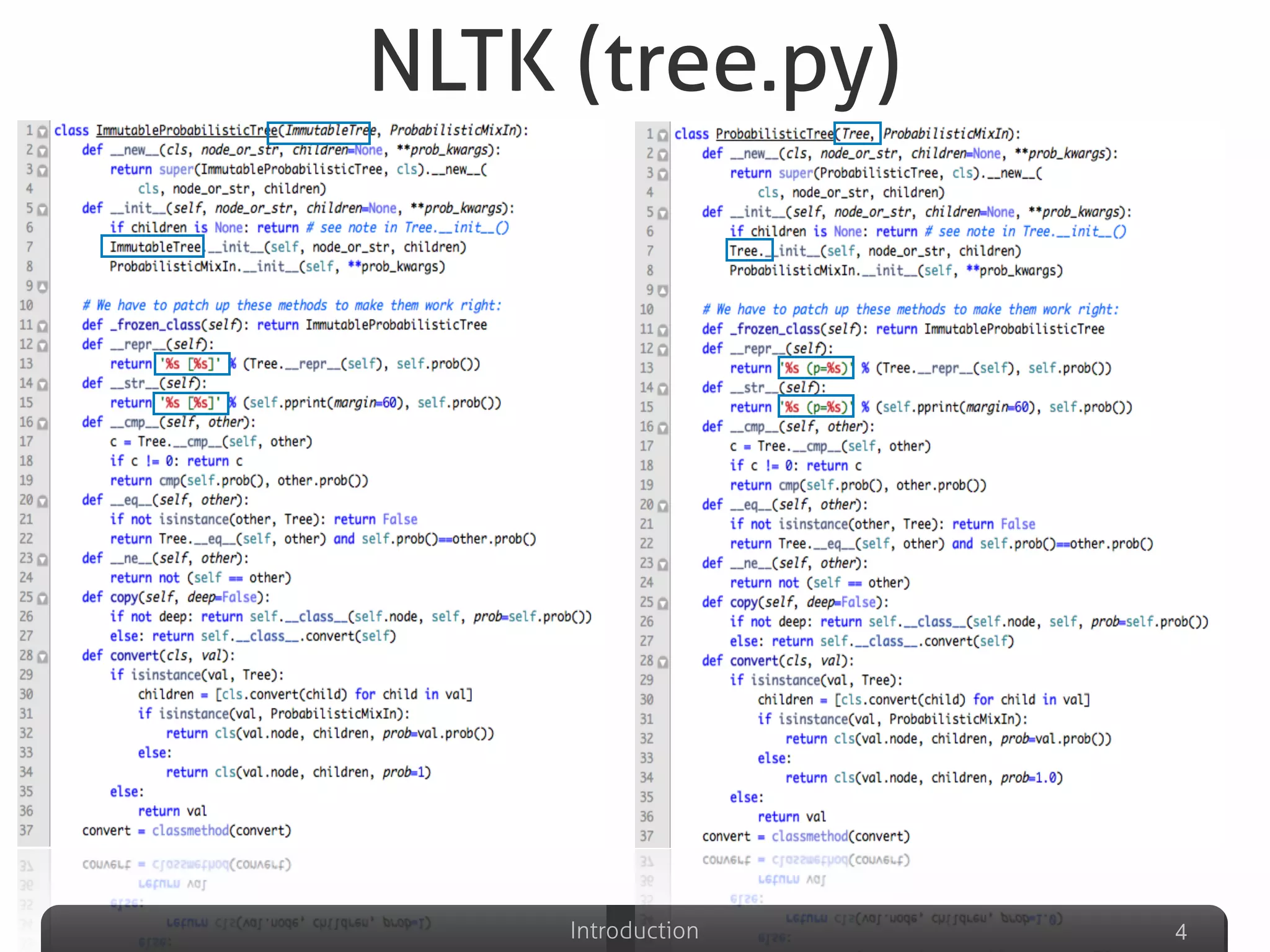 Introduction
NLTK (tree.py)
4
 