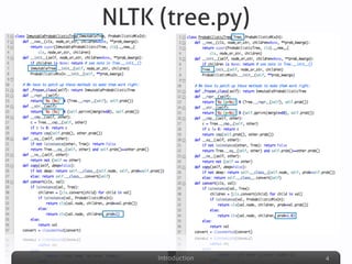 Introduction
NLTK (tree.py)
4
 