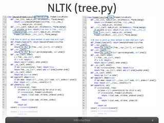 Introduction
NLTK (tree.py)
4
 
