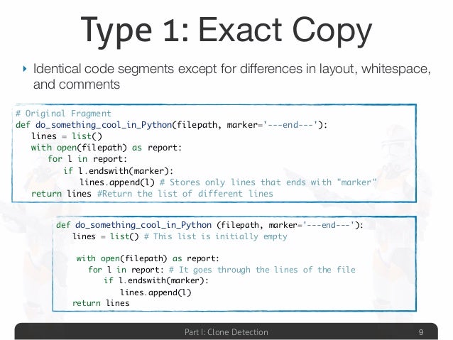Clone detection in Python