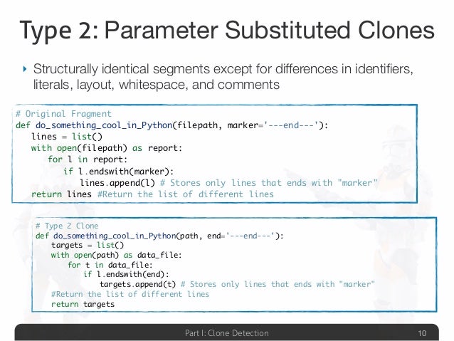 Clone detection in Python