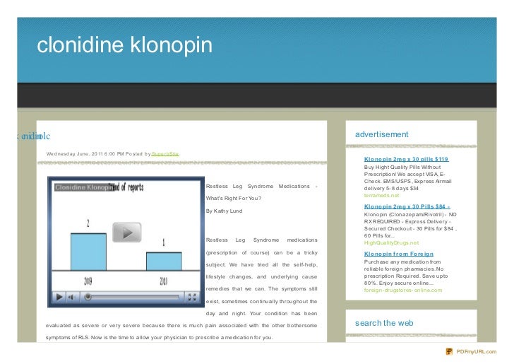 And klonopin difference between clonidine