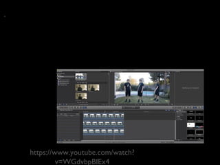 • There was an easy tutorial on youtube that helped me with the video itself, 
however once i had watched it once i knew quite easily what to do, it was about 
having more than one video on a timeline, and then cropping them so that it 
would flow easily together, the final touches were to put some colour matches 
and filters over the video as a whole to ensure that it looked realistic, this was 
important as to begin with their was a big line down the middle of the shot 
where it had been cropped, however this was easily resolved. 
https://www.youtube.com/watch? 
v=WGdvbpBIEx4 
