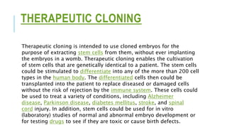 CLONING therapeutic and reproductive parthenogensis.pptx