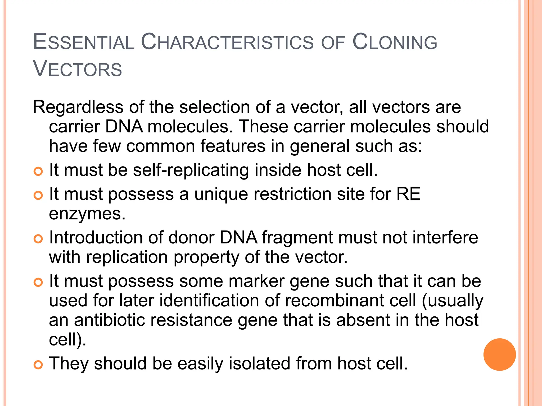 cloning vectors and their role in genetic engineering | PPTX