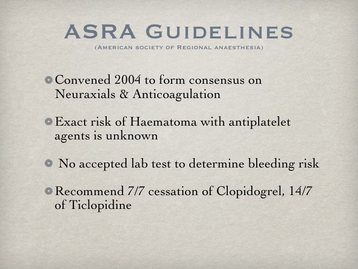 Clopidogrel & Epidurals (Powerpoint)