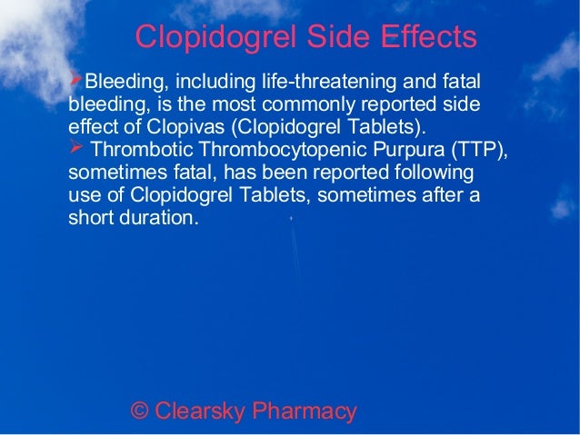Plavix Side Effects Bleeding