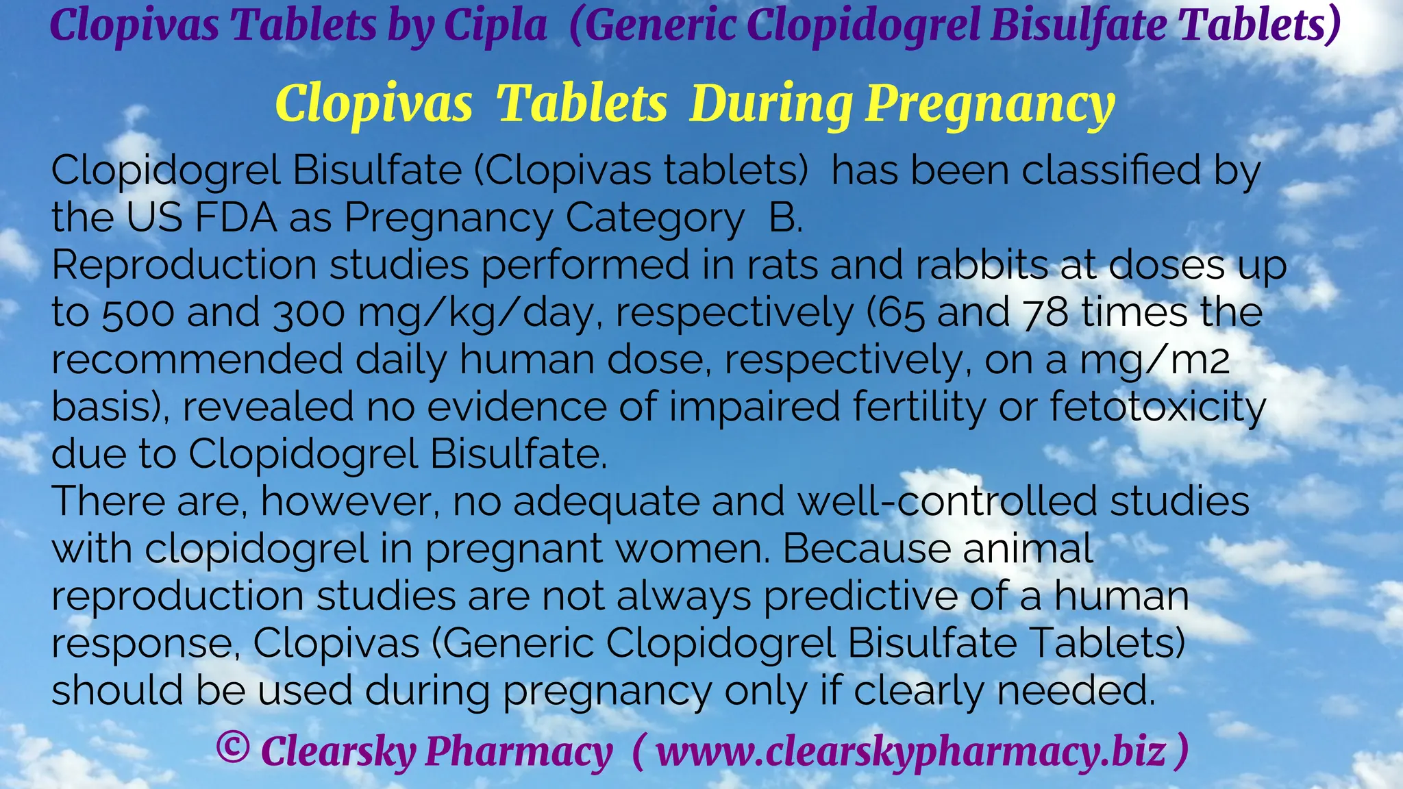 Clopivas Tablets by Cipla (Generic Clopidogrel Bisulfate Tablets) | PDF