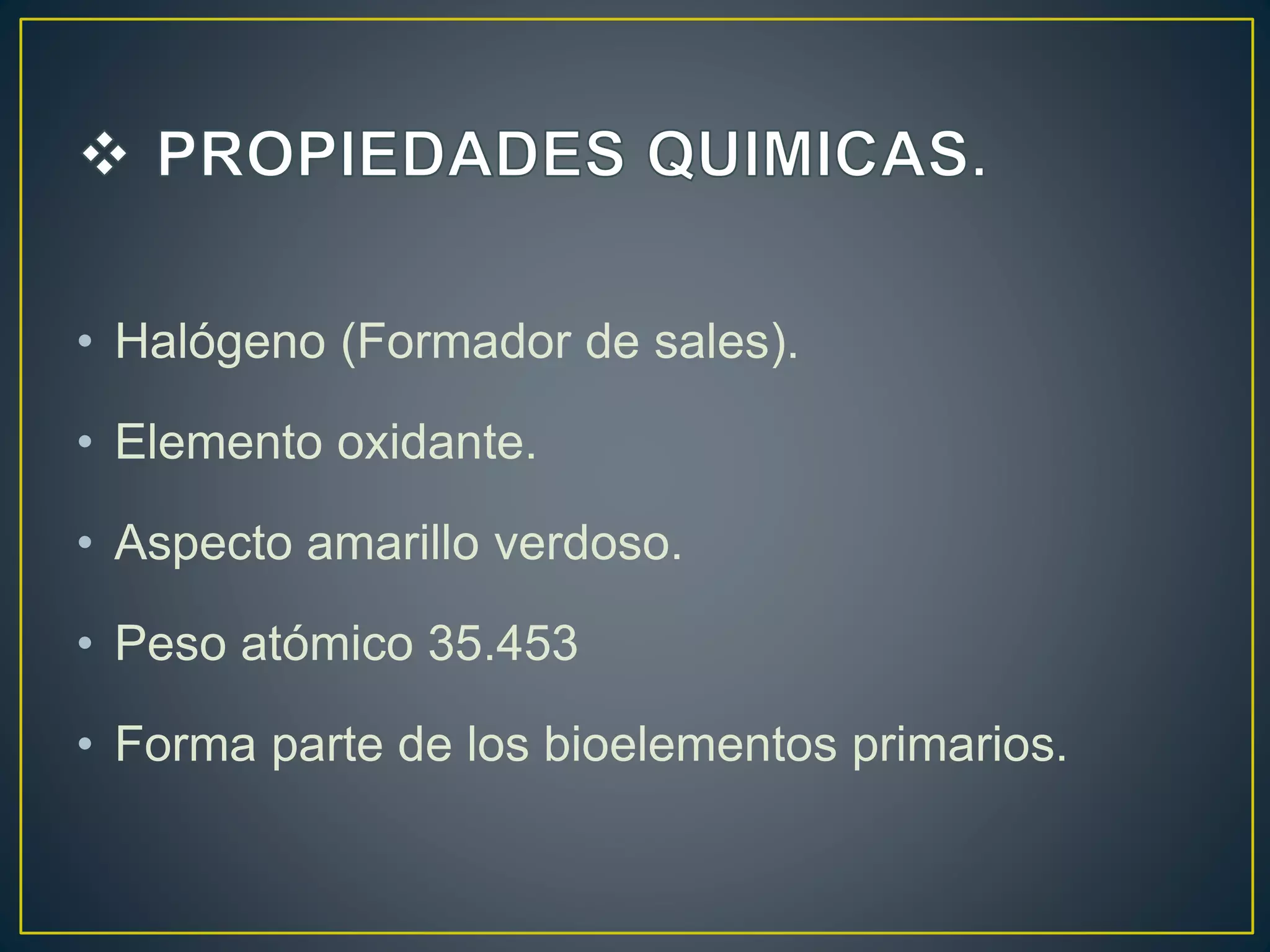 bioelemento cloro | PPTX | Chemistry | Science