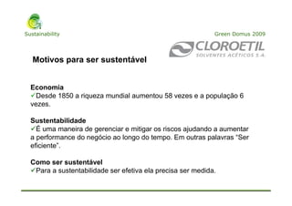 Apresentação Cloroetial ResultsON Sustentabilidade