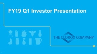 FY19 Q1 Investor Presentation
1
 