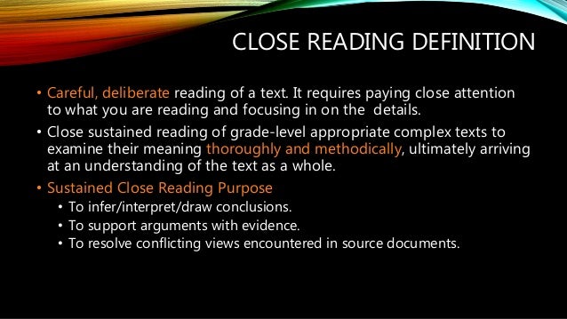 close reading close reading definition