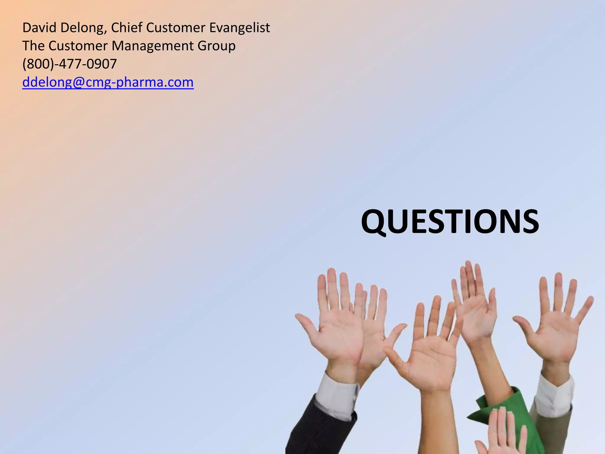 Recognize the customer base as a manageable financial asset