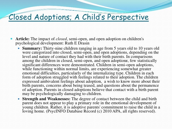 Open Adoption Vs Closed Adoption Essay