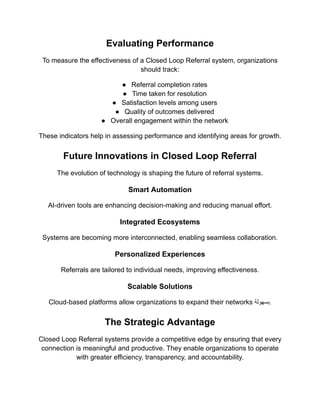 Closed Loop Referral Systems: Enhancing Trust and Efficiency in Modern ...