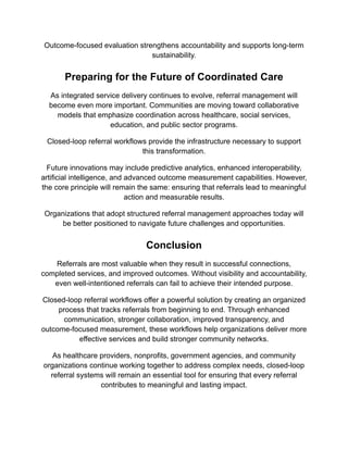 Enhancing Community Care with Closed Loop Referral Workflows for Better ...