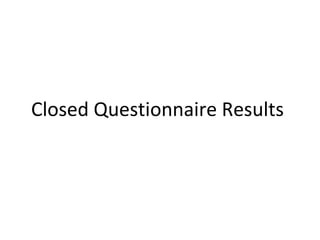Closed Questionnaire Results 