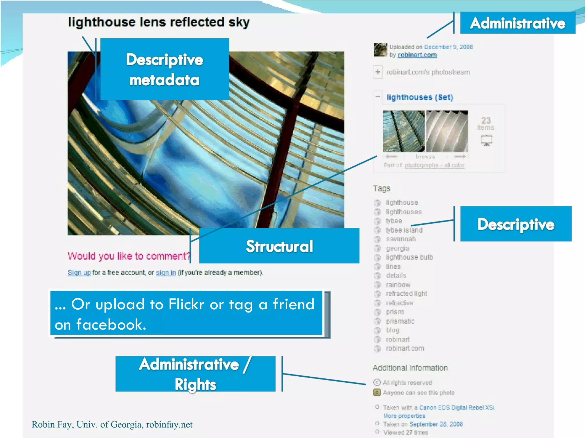 ... Or upload to Flickr or tag a friend
     on facebook.




Robin Fay, Univ. of Georgia, robinfay.net
 