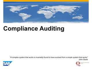 Cloud Compliance ChallengesGeo-LocalityThe locality of data is of key importance to adhere to legislation, but what are the implications:Cross-jurisdictional conflictionsDifficulty in simultaneously 	complying with multiple laws.Performance and AvailabilityGeographic placement may hinder 	performance.Disaster Recovery and BackupLegal restrictions may reduce the	possibilities of providing an adequate	disaster recovery solution.
