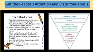 Get the Reader’s Attention and State Your Thesis
 