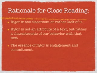 CommonCore.com - Close Reading Skills | PDF