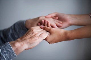 Elderly care support hands