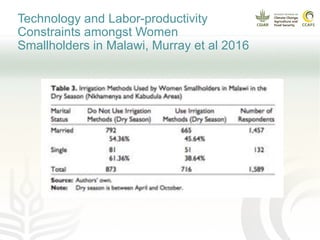 Closing the gender gap in farming under climate chnage
