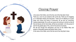 Closing prayer day 1