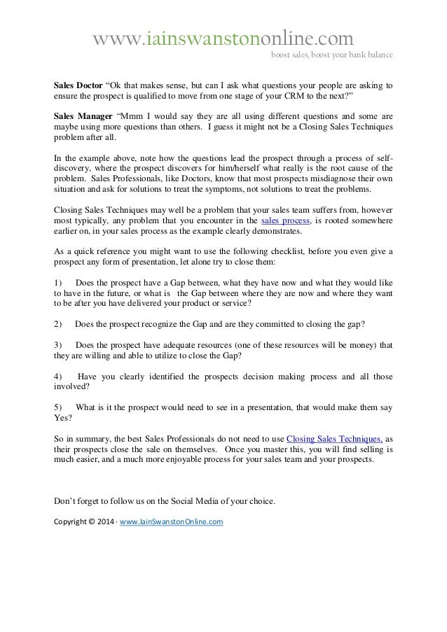 Closing Sales Techniques 5 Questions To Ask Before Closing