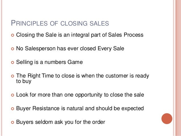 closing skills closing a sale