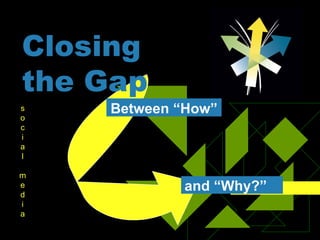 Closing the Gap Between “How” and “Why?” s o c i a l m e d i a 