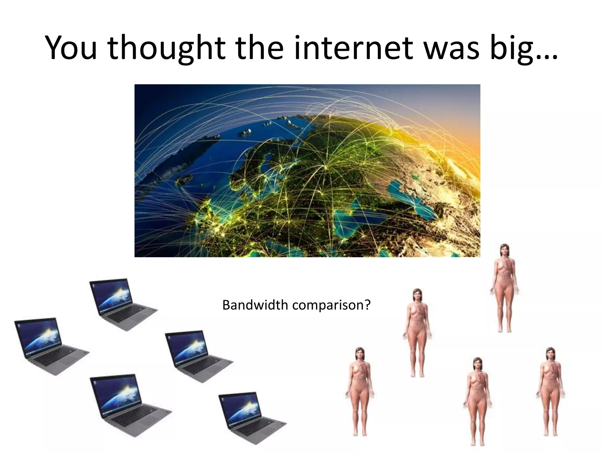 You thought the internet was big… 
Bandwidth comparison? 
 
