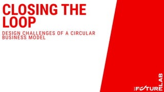 CLOSING THE
LOOPDESIGN CHALLENGES OF A CIRCULAR
BUSINESS MODEL
 