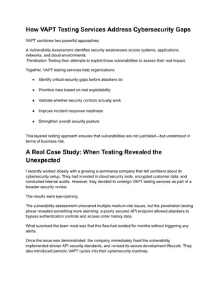 Vapt Scan Issue Closing the Security Blind Spots_ How VAPT Testing Services Strengthen ...