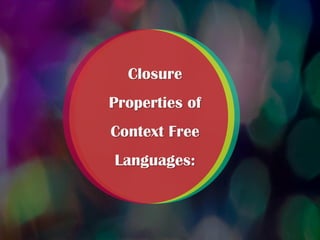 Closure properties of context free grammar | PDF | Programming ...