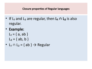Regular Language Example Comprehensive Overview of Closure Properties in Regular Languages for ...