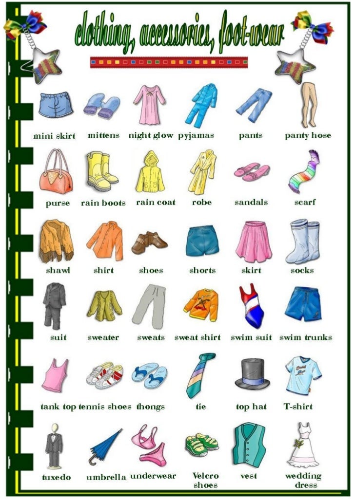 Clothes Vocabulary - Bank2home.com