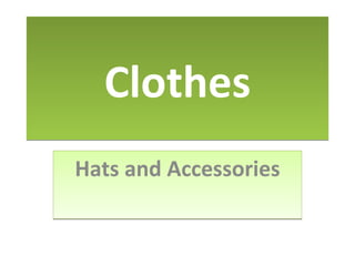 Clothes Hats and Accessories 