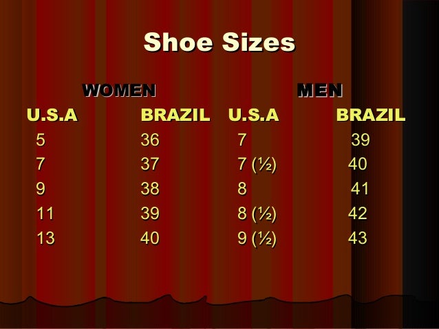 us shoe size to brazilian