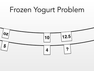 oz
$
12.510
4 ?
Frozen Yogurt Problem
 