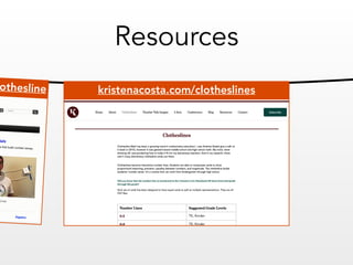 Resources
othesline kristenacosta.com/clotheslines
 