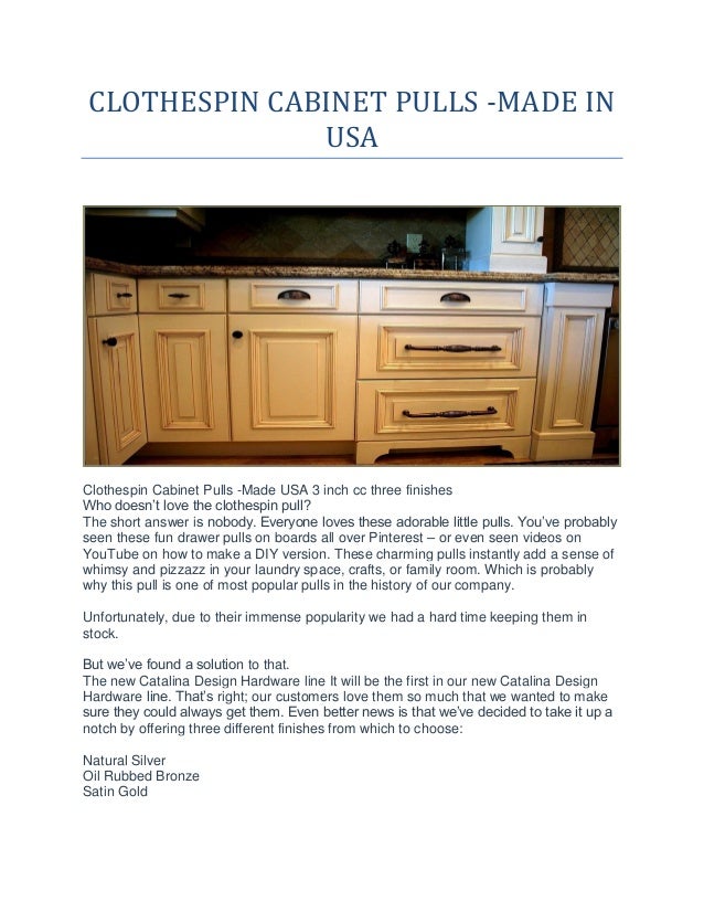 Clothespin Cabinet Pulls Made In Usa