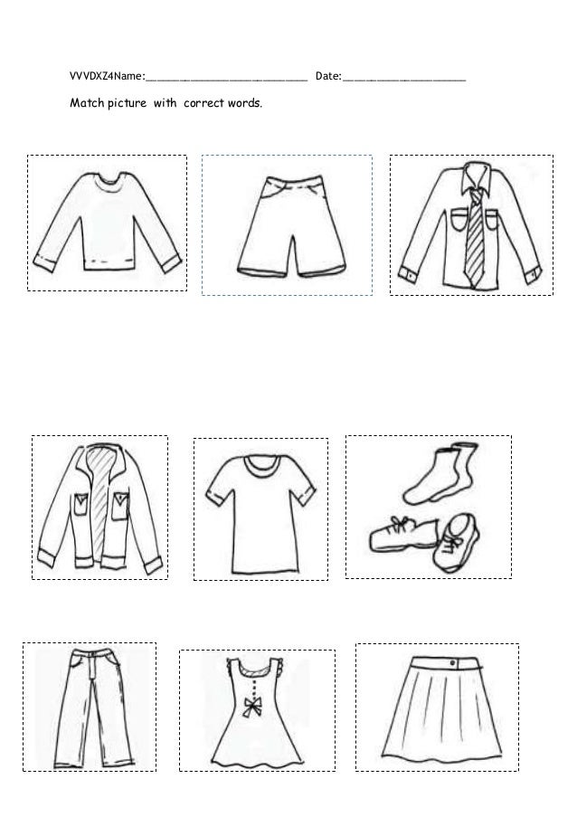 worksheet kindergarten for clothes pdf Clothes worksheet