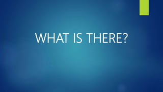 WHAT IS THERE?
 