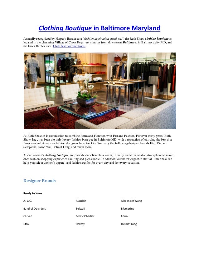 Clothing boutique in_baltimore_maryland